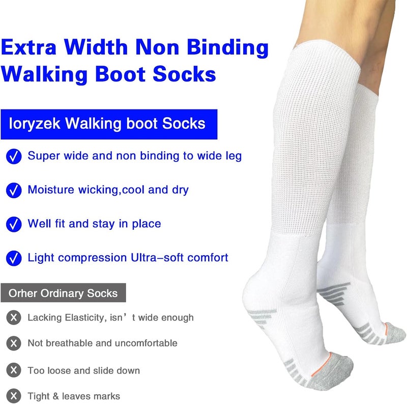 Ioryzek Walking Boot Socks air Cam Walker Cast Socks 2 Pairs Fracture Boot Brace Sock Surgical Orthopedics Sock for Men Women - Image 2